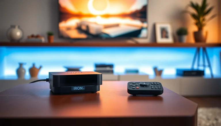 Engaging view of iron tv pro device in a cozy setup showcasing modern entertainment.