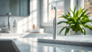 Brush with the laifen toothbrush showcasing its sleek design and superior cleaning features.
