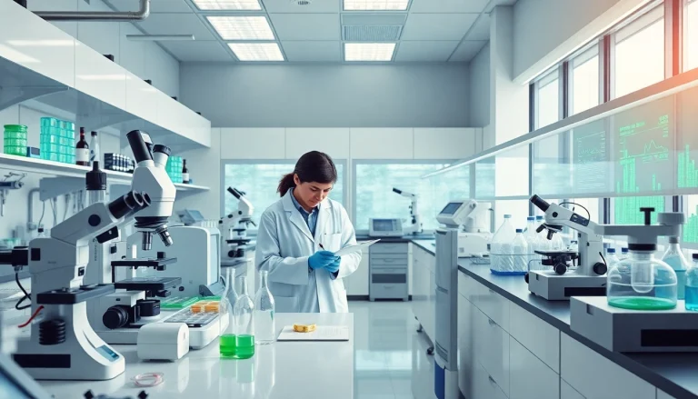 WIN55 cannabinoid research in a modern lab setting with scientists engaged in innovation.