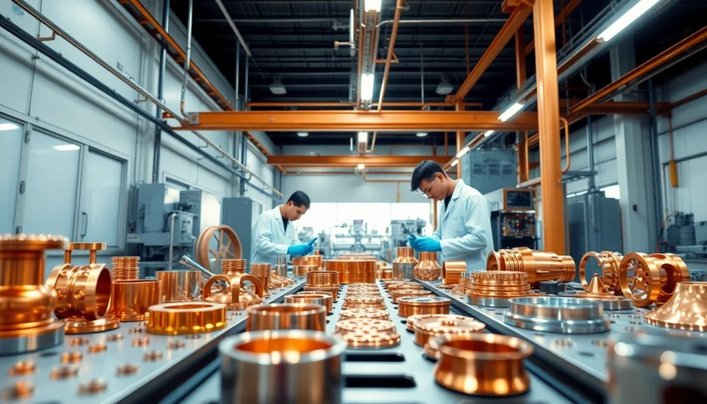 Copper plating malaysia showcased in a modern diecasting facility with technicians working on components.
