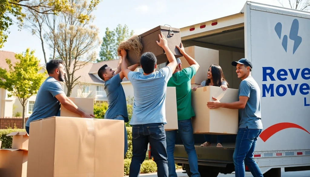 Efficient movers Vancouver loading furniture onto a truck in a sunny neighborhood.