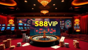 Experience the thrill at Trang chủ S88VIP showcasing vibrant casino gaming elements.