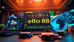 Experience the excitement of Hello88 in a vibrant online gaming scene with interactive elements.
