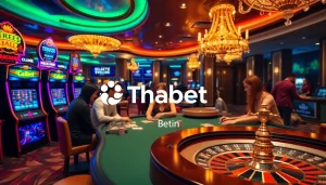 Engaging players experiencing thrilling games at Thabet's casino tables.