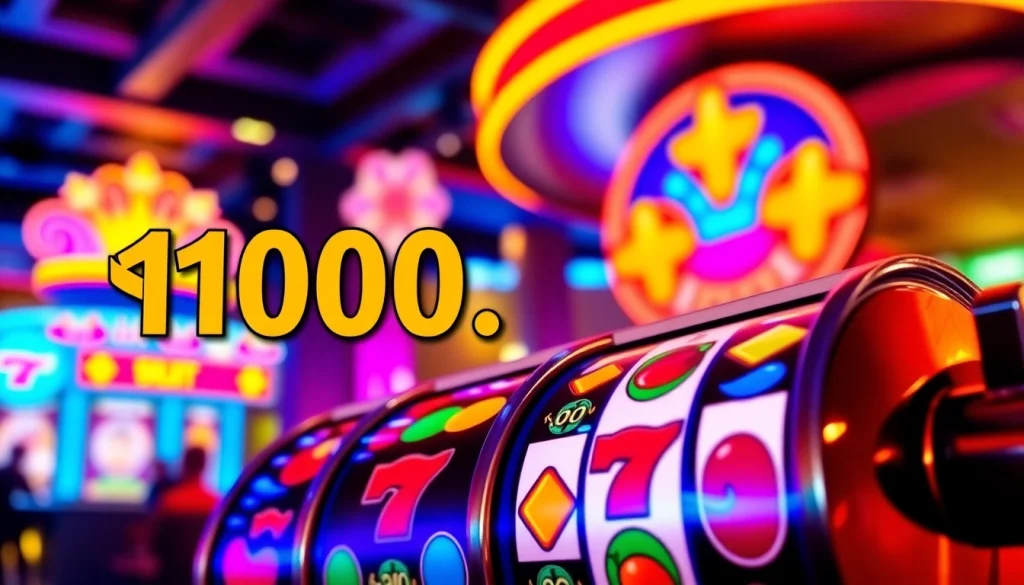 Menangkan permainan slot depo 1k dengan antarmuka kasino yang cerah dan menarik.