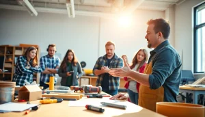 Engaged students in craft training Colorado learning essential skills in a vibrant classroom.
