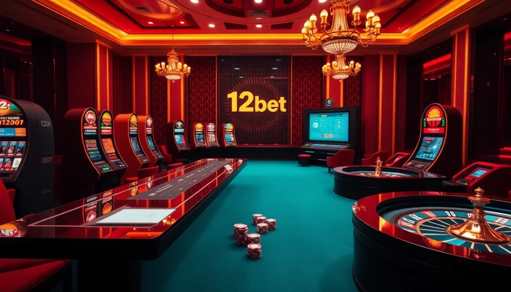 Players engaging with the 12bet online gambling platform featuring dynamic casino tables.