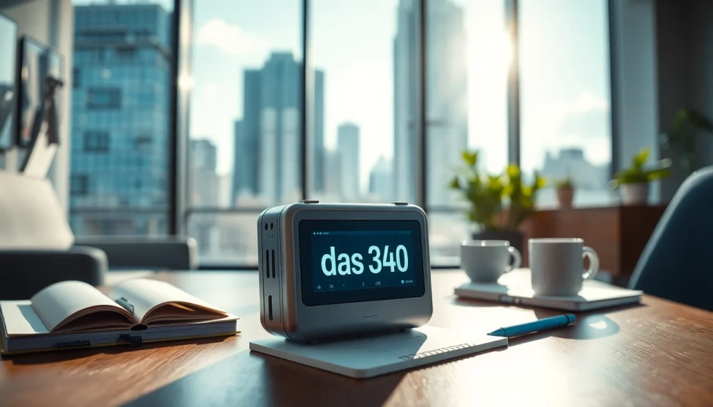 Showcase 'das 140' in a modern workspace, highlighting its innovative features.