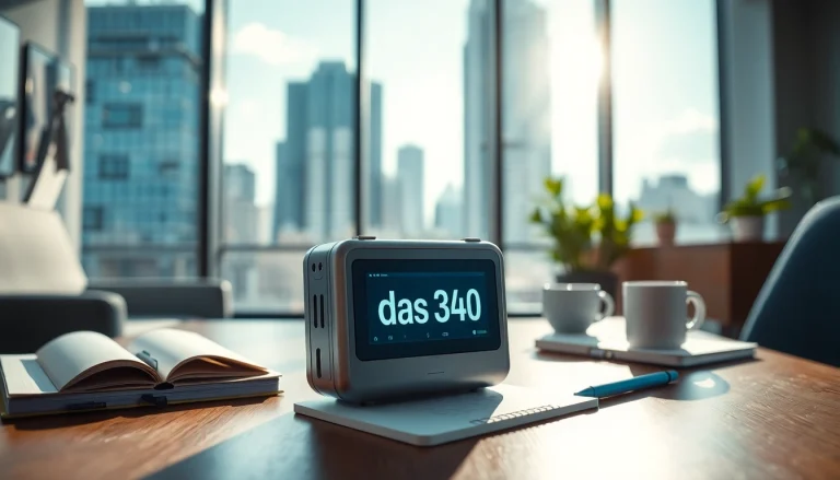 Showcase 'das 140' in a modern workspace, highlighting its innovative features.