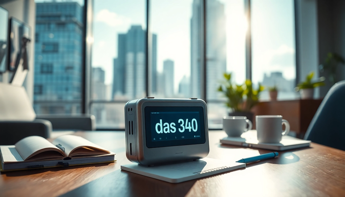 Showcase 'das 140' in a modern workspace, highlighting its innovative features.