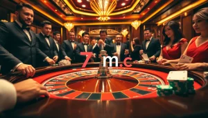 Experience high-stakes gaming with a vibrant roulette table at 7m.cn casino.