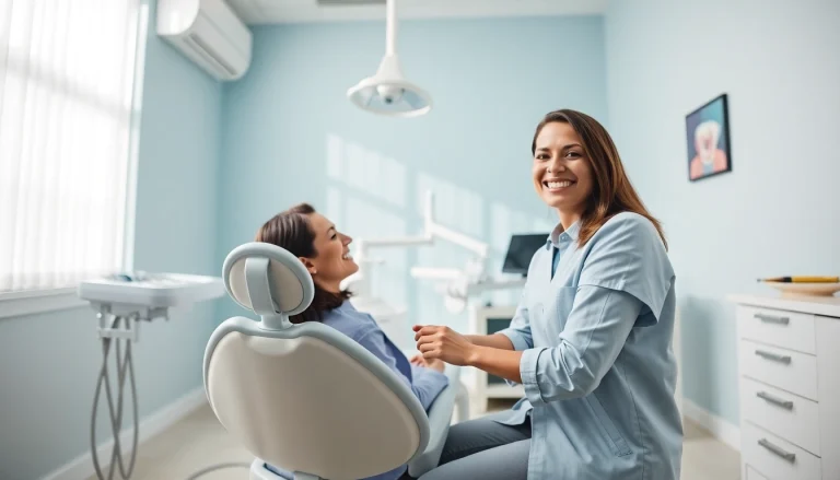 Dental implant Malaysia price consultation scene with a friendly dentist.