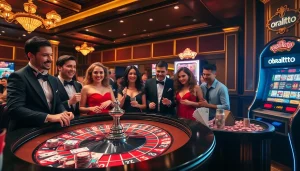 Pemain menikmati permainan seru di kasino OBRALTOTO, memperlihatkan kegembiraan meraih kemenangan.