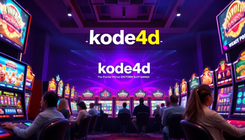 Engaging Kode4d online gaming interface with slot machines and vibrant graphics