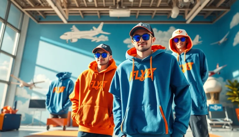 FLY88 aviation-inspired apparel featured in a bright studio, embodying adventure and style.
