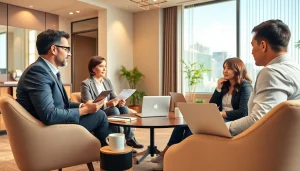 Engage with a business coach los Angeles in a professional office discussion.