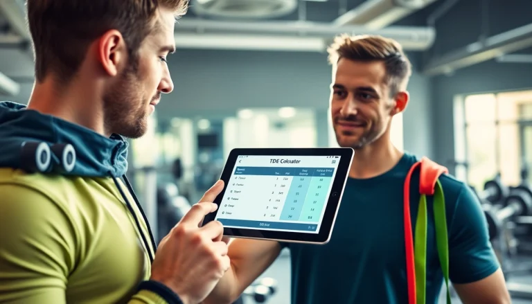 Calculate your daily caloric needs using the TDEE calculator in a fitness gym.
