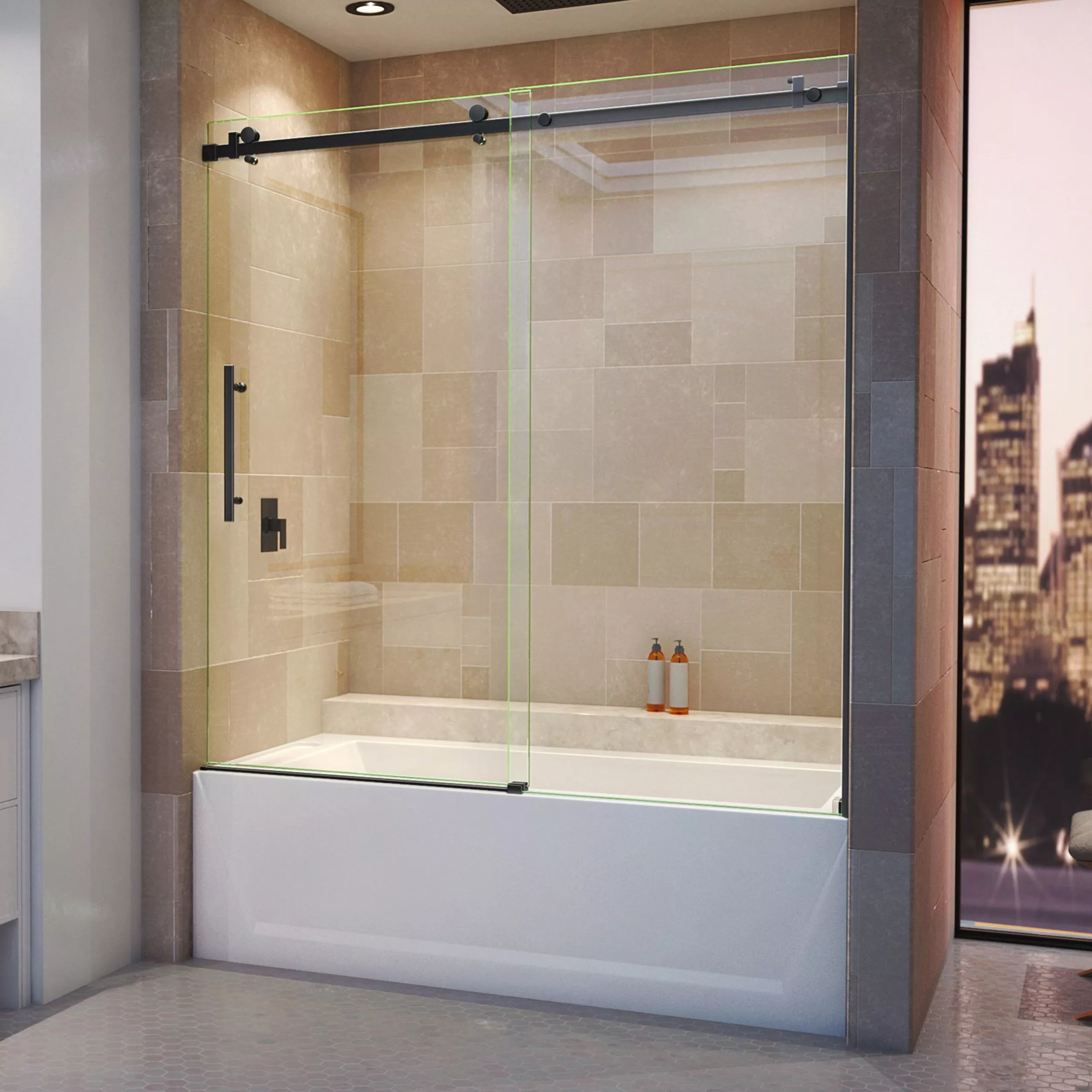101007383_enigma-air-satin-black-frameless-sliding-tub-door_1