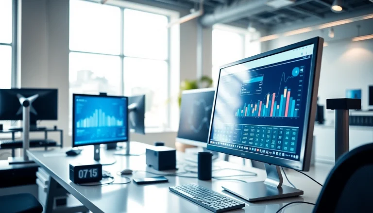 zirvegrupbilgisayar'a ait modern bilgisayar hizmetleri ofisindeki ürün ve hizmetlerin sergilendiği görüntü.