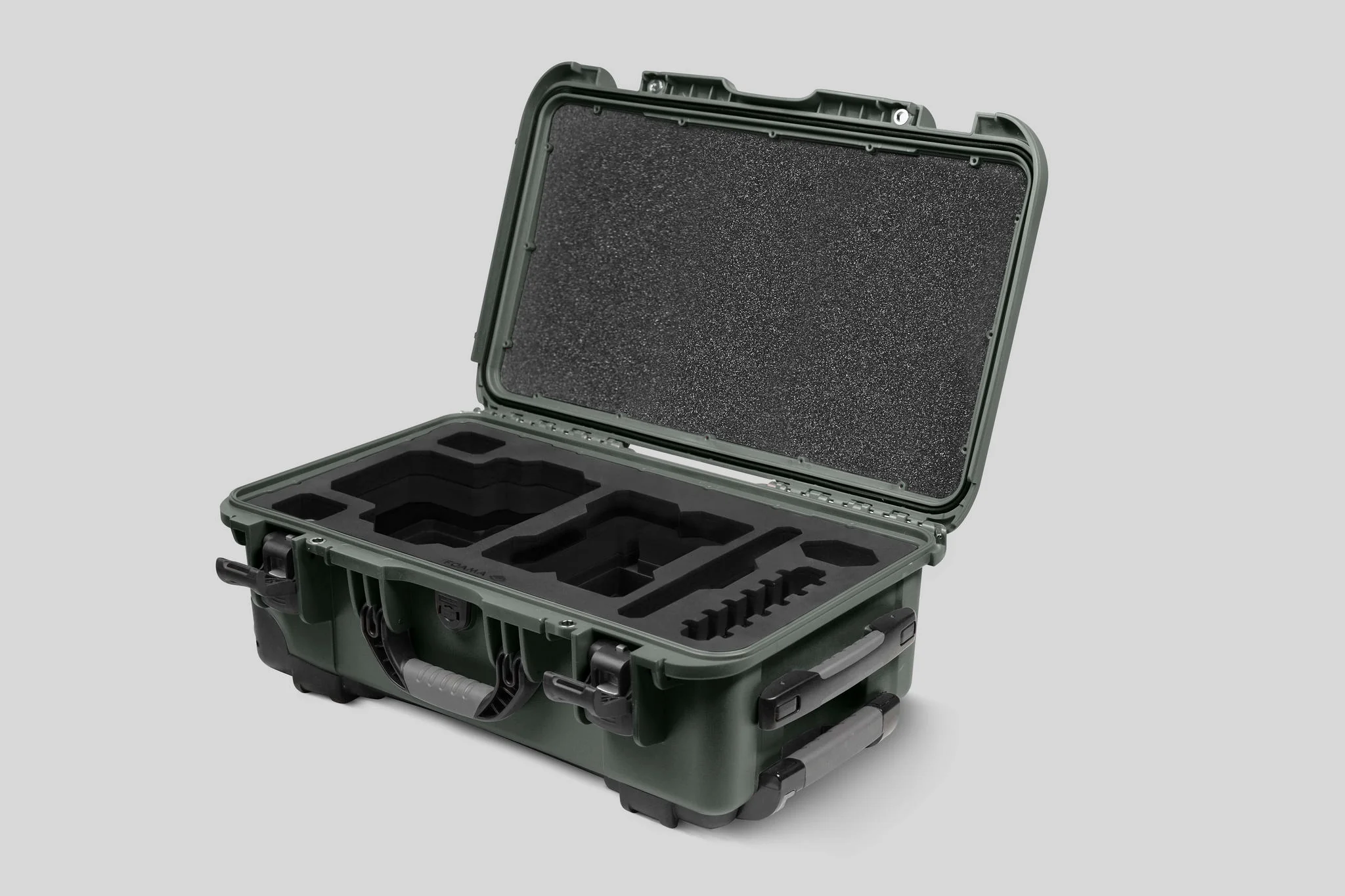 3-Red-Raptor-X-Carry-on-Case-Olive-Angled-View-Black-Layer-624OL0935BK