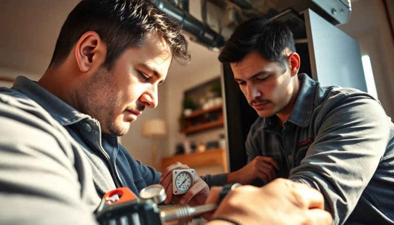 HVAC technician performing heating repair mt kisco with focus on professional tools and home comfort.