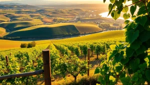 Experience the tranquil vineyards in Carksburg CA with scenic river views and warm sunlight.