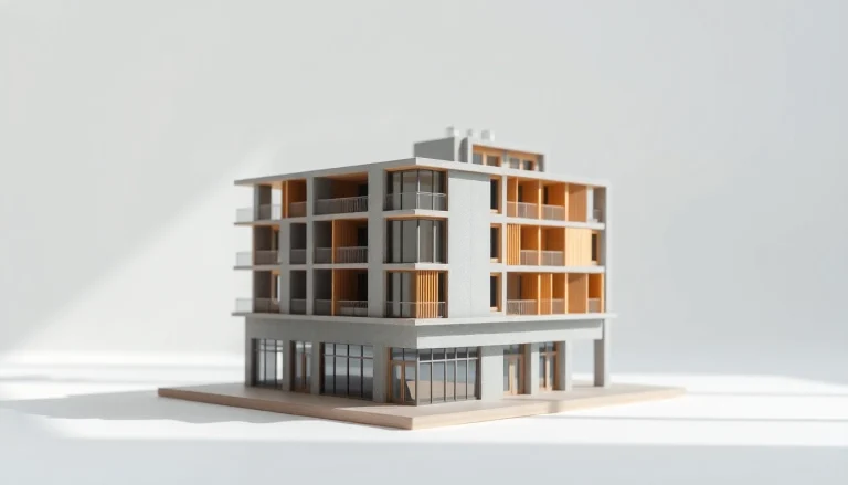 Architekturmodellbau Dortmund: Detailliertes Architekturmodell in modernem Studio.