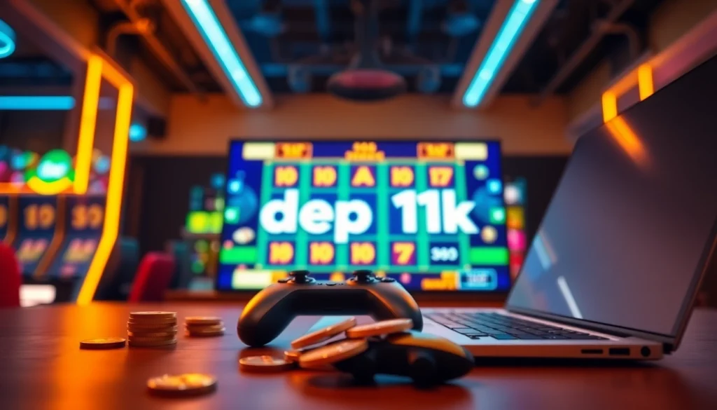Main players enjoying slot depo 1k gaming experience with vibrant atmosphere.
