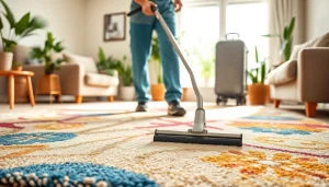 Carpet cleaning Lincoln CA with a professional technician services showcasing a vibrant area rug.