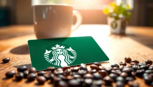 스타벅스 기프티콘과 커피콩을 활용한 멋진 디스플레이
