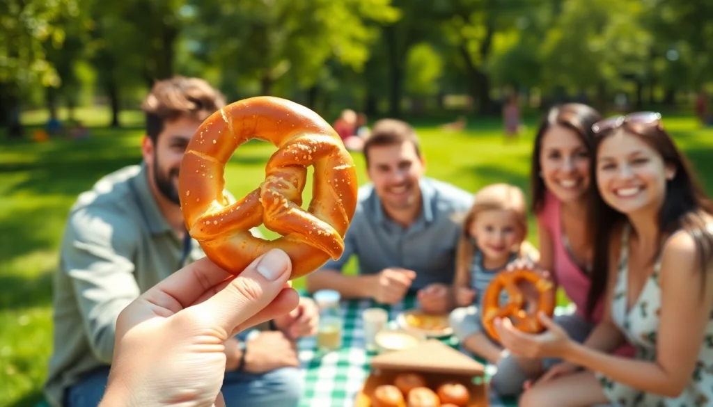 No hassle warranty claims made easy with a family enjoying pretzels at a sunny picnic.