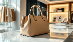 명품 이미테이션 가방의 세련된 디테일과 고급스러운 질감을 강조한 이미지