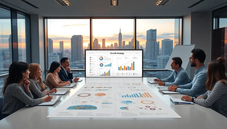 Visual representation of growth strategy trends in an engaging business environment.