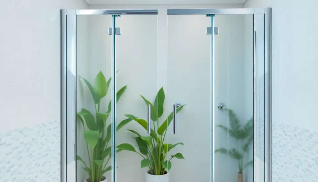 Showcase of shower doors uk featuring modern glass styles and chrome finishes in a luxurious bathroom.