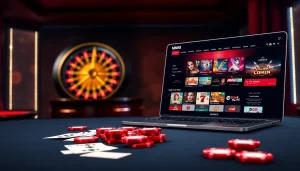 Experience thrilling gameplay at MM88 with vibrant poker chips and a sleek roulette wheel.