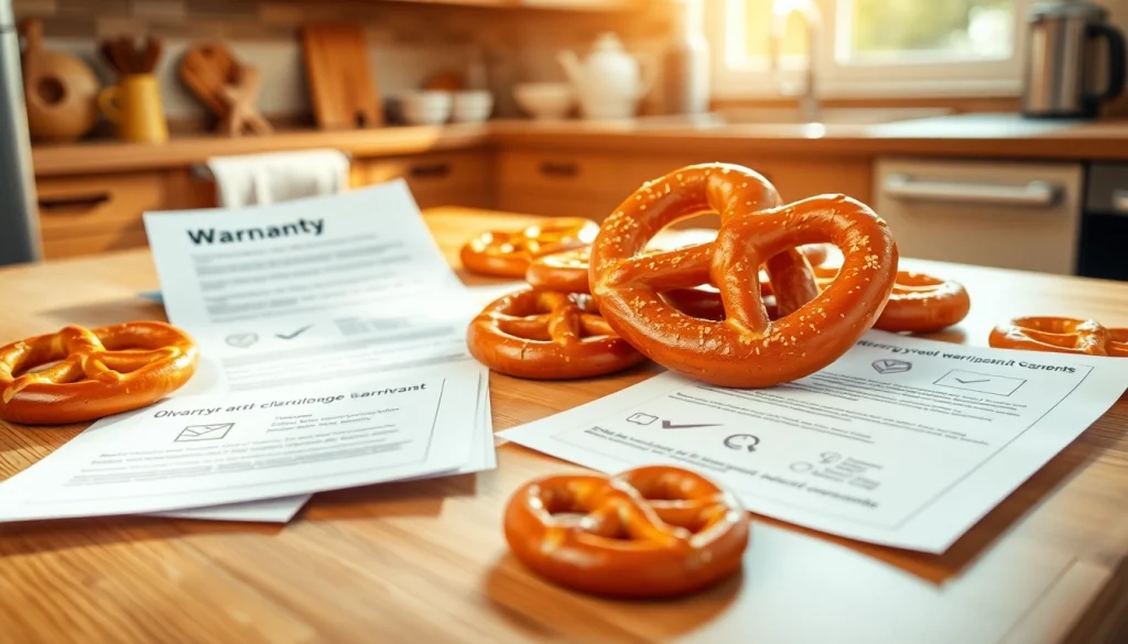 Evaluate if Pretzel warranty legit and trustworthy with cozy kitchen scene featuring fresh pretzels.