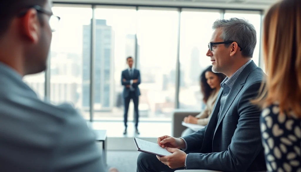 Engage with a business coach near me during an inspiring coaching session in a modern office.