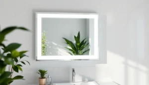 Transform your space with a stunning bathroom mirror with LED light for a modern touch.