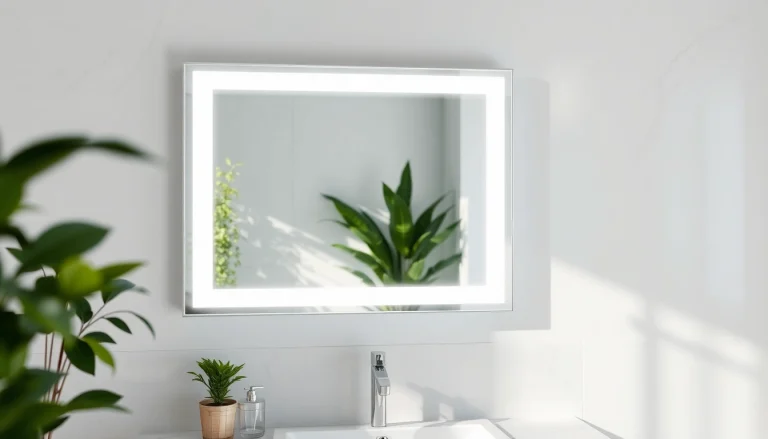 Transform your space with a stunning bathroom mirror with LED light for a modern touch.