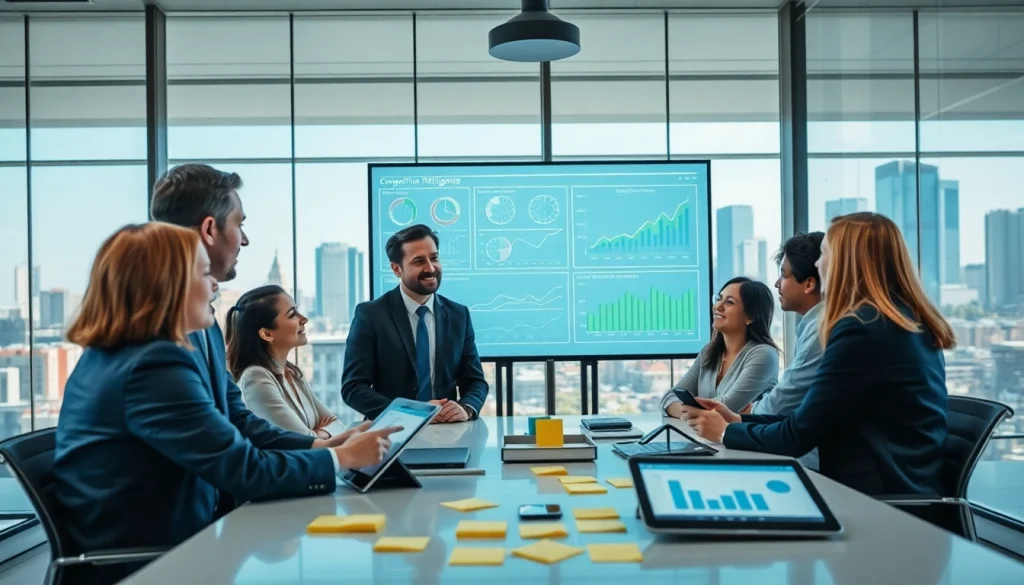 Boost understanding of competitive intelligence faqs with a professional brainstorming scene.