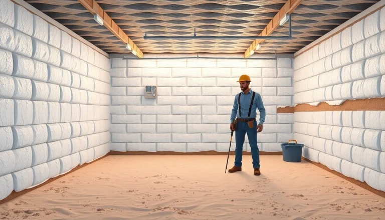 Crawl Space Restoration illustrated with a professional inspecting and clean, dry environment.