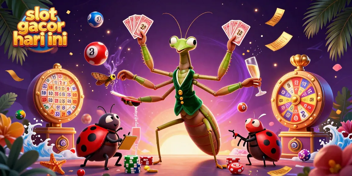 Experience the thrill of slot gacor hari ini with dynamic lottery balls and vibrant casino elements.