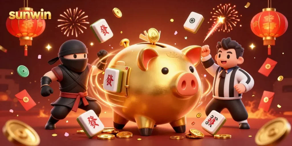 Enjoy thrilling gameplay with Sunwin's dynamic casino elements, featuring lively characters and festive details.