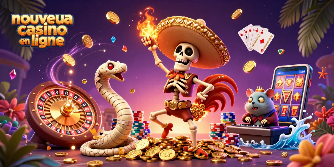 Célébrez avec "nouveau casino en ligne" et profitez des jeux vibrants avec un dinosaure DJ et des pièces d'or.
