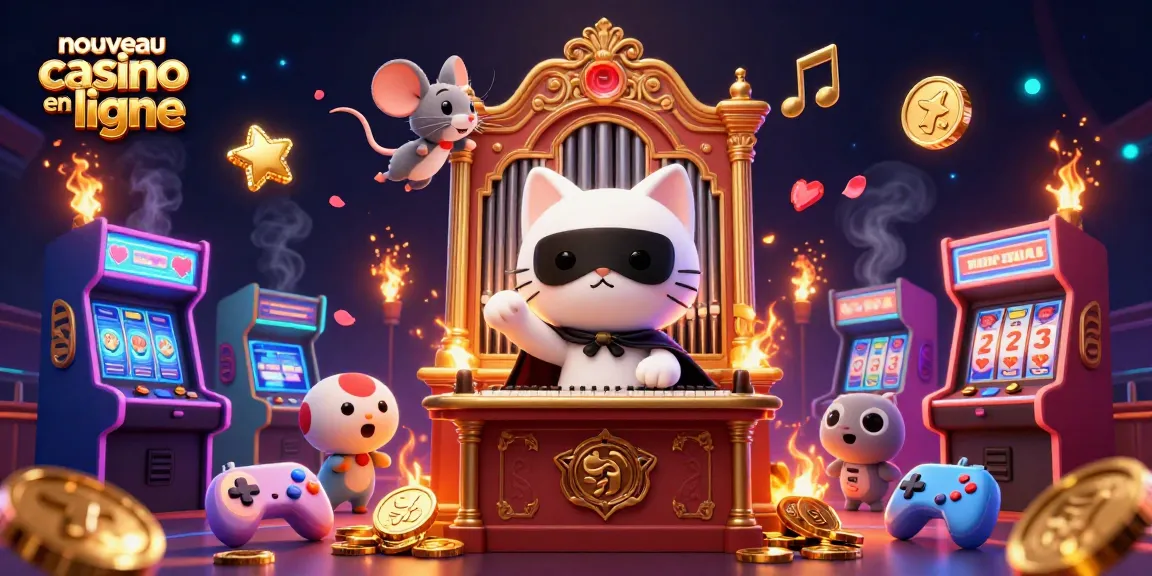 Visitez un nouveau casino en ligne captivant avec l'illustration dynamique de personnages ludiques.