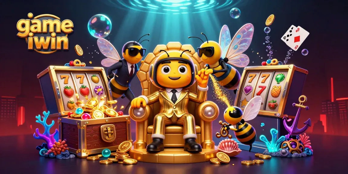 Play the game iwin with a bumblebee mob boss and casino elements in a vibrant scene.
