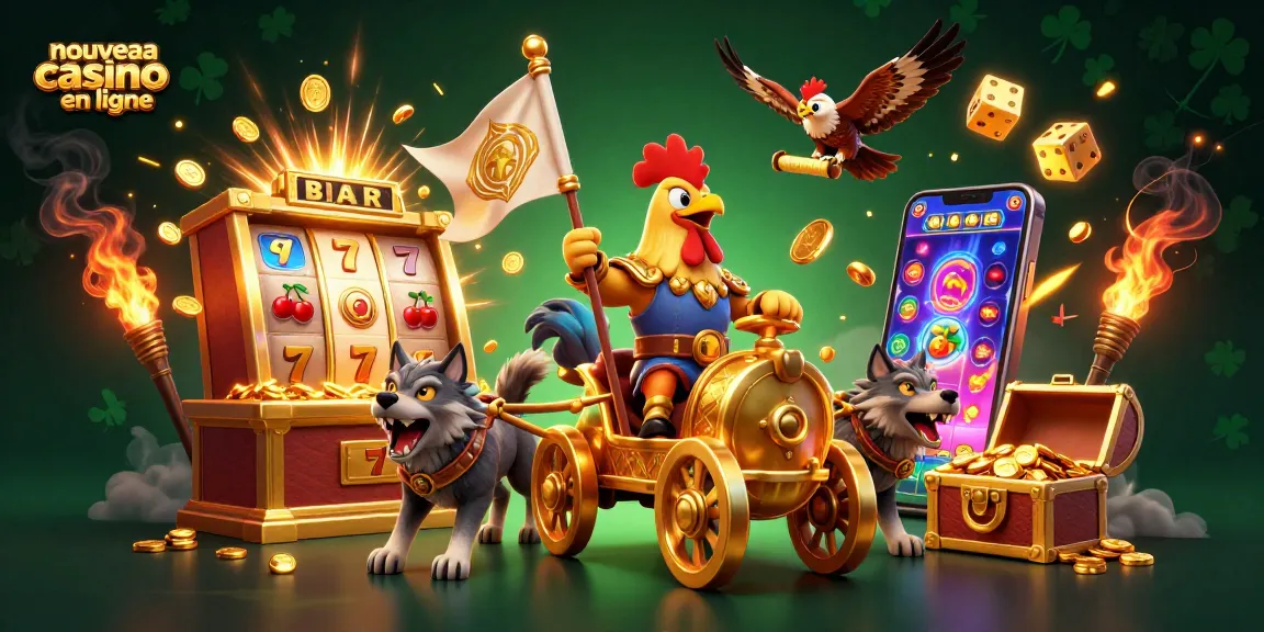 Découvrez l'illustration dynamique d'un nouveau casino en ligne avec un roi guerrier en route vers la victoire.