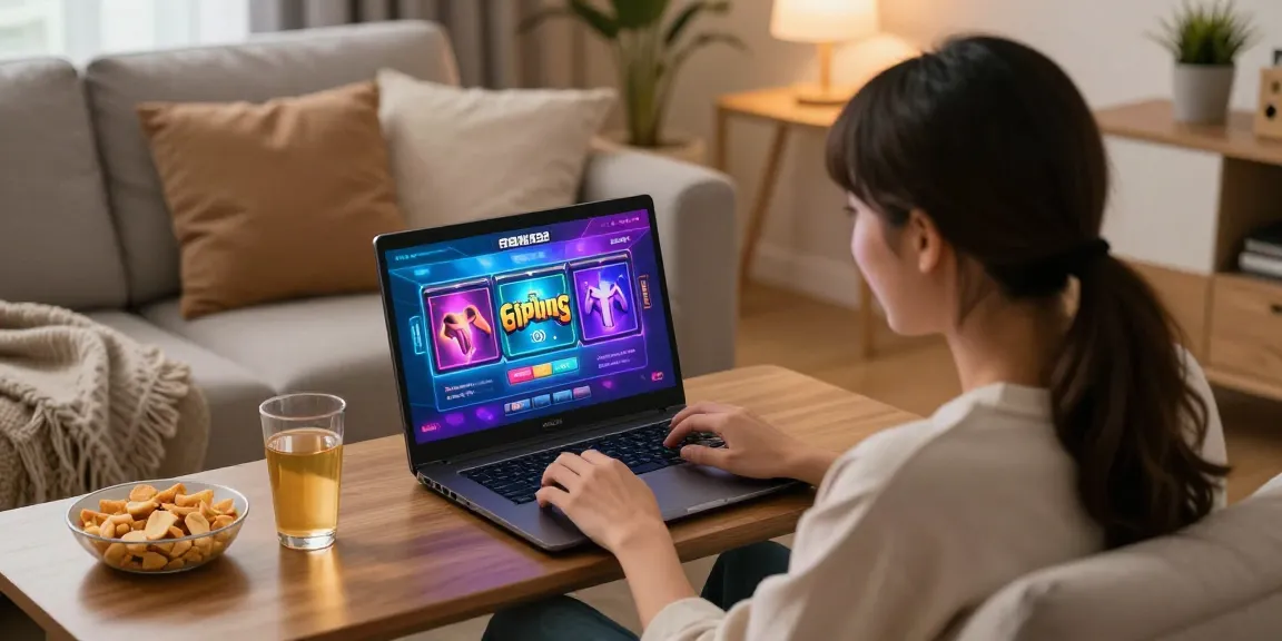 Pengguna menikmati permainan slot di cipung138 di ruang tamu yang nyaman.